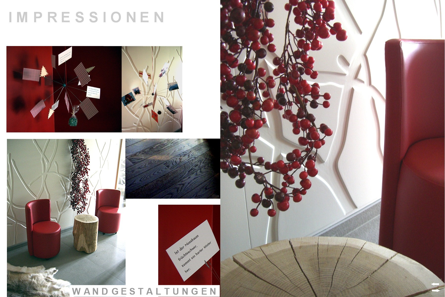 Raumbildender Ausbau und Oberfl�chen nach Grundlagen der Haptik: Martina Lucia Mer   Fotos: MLM